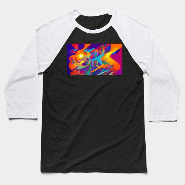 colorful Baseball T-Shirt by ezhar.v.b